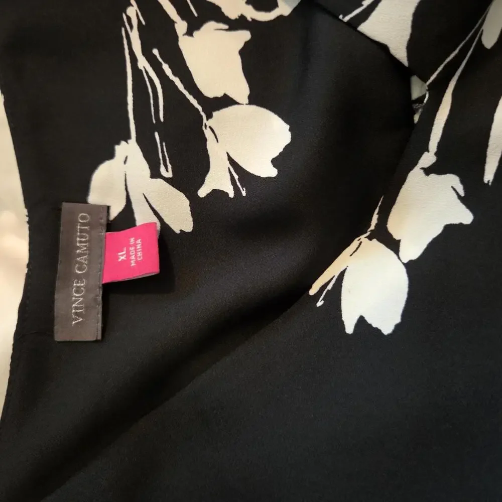 Vince Camuto Flutter Sleeve Floral Whisps V- Neck Tunic‎ XL - Picture 9 of 9